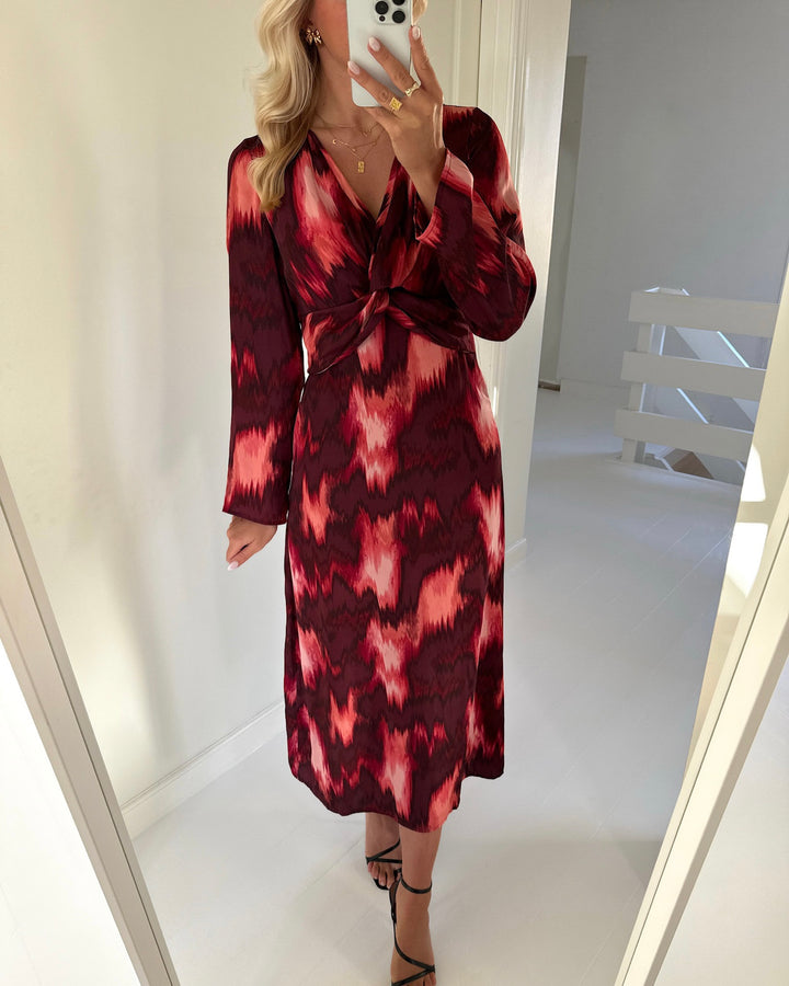 Vero Moda kjole gerna ls knot 7/8 winetasting/gerna