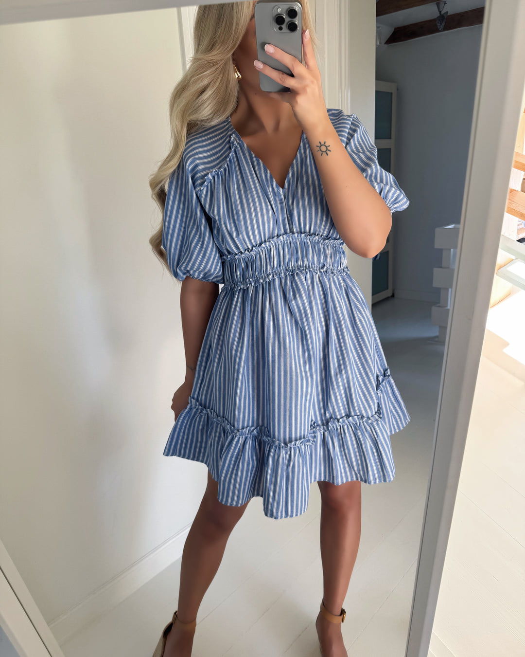 A-View kjole safia blue/white stripe - FORUDBESTILLING LEV. UGE 20