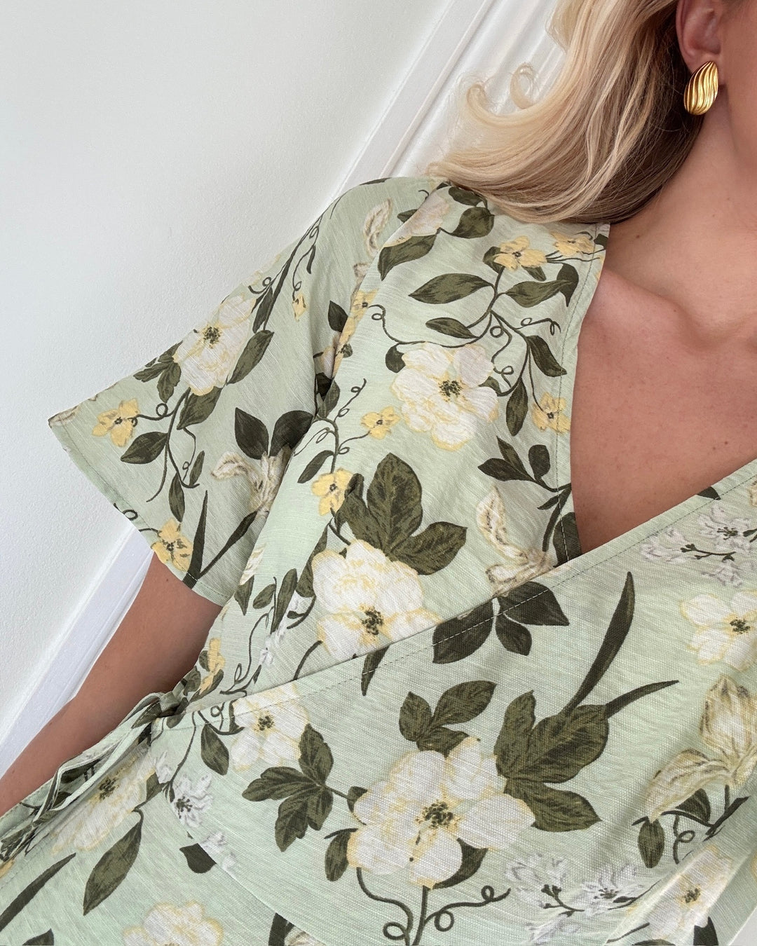 Vero Moda kjole nellie celia 2/4 calf fog green celia