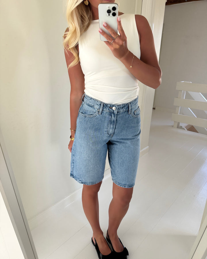 Only shorts sonny hw wide denim light blue denim