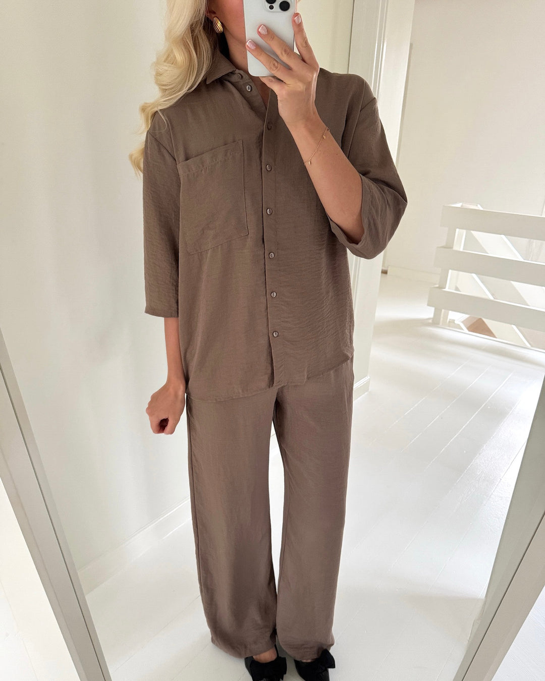 JDY skjorte divya life 3/4 loose caribou