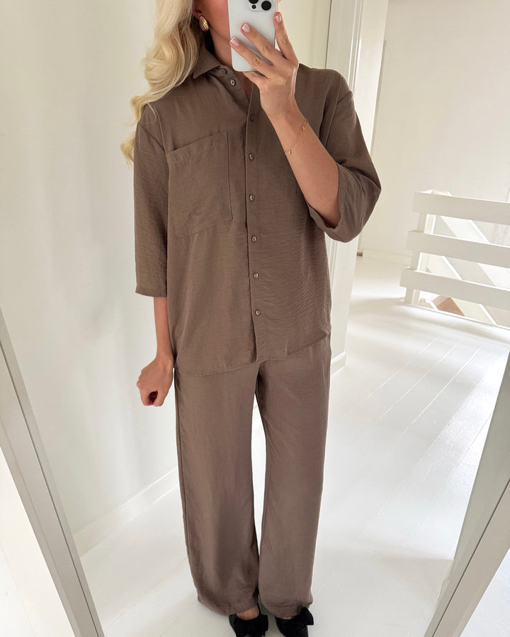 JDY skjorte divya life 3/4 loose caribou