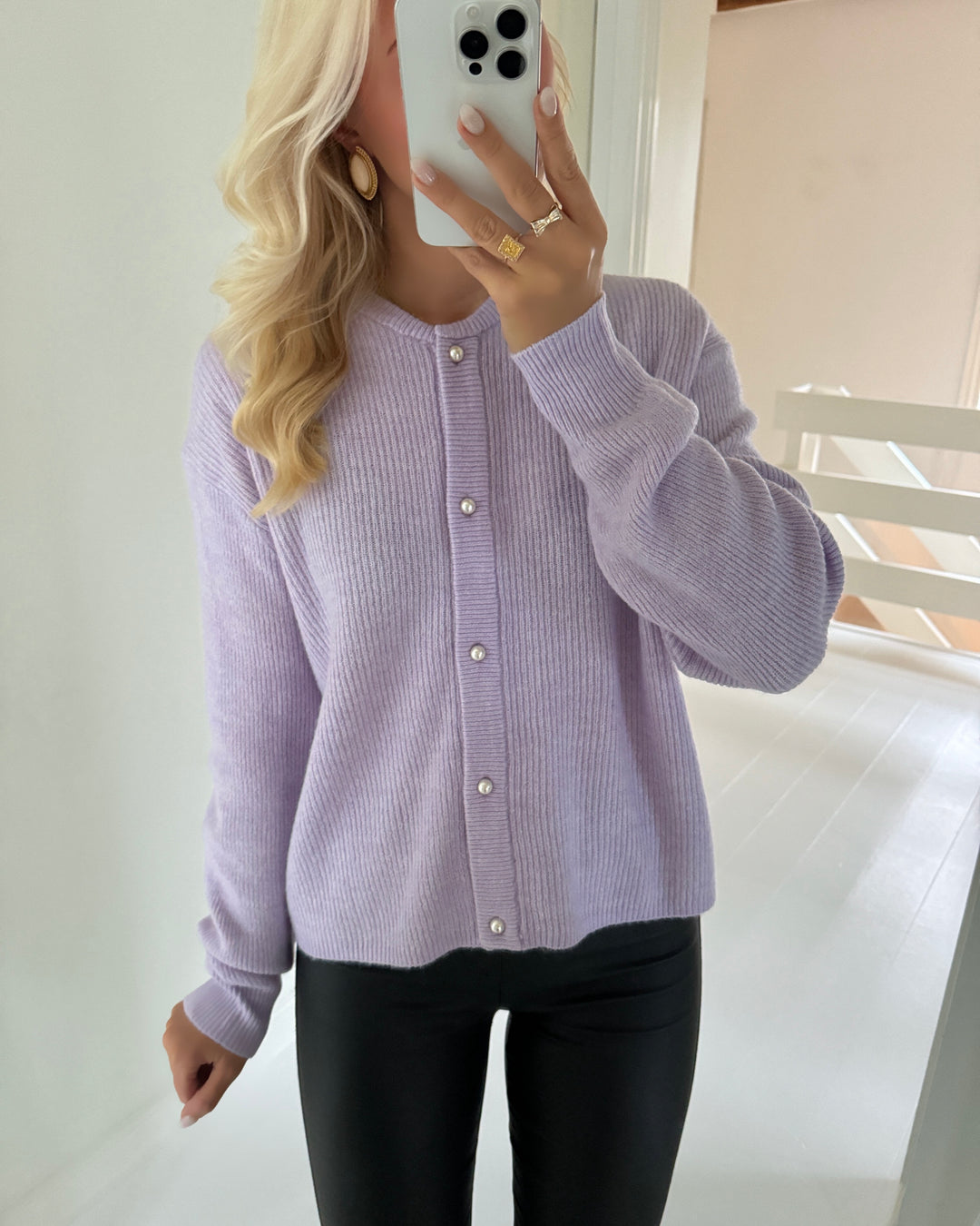 JDY cardigan lumi life ls button pastel lilac/melange