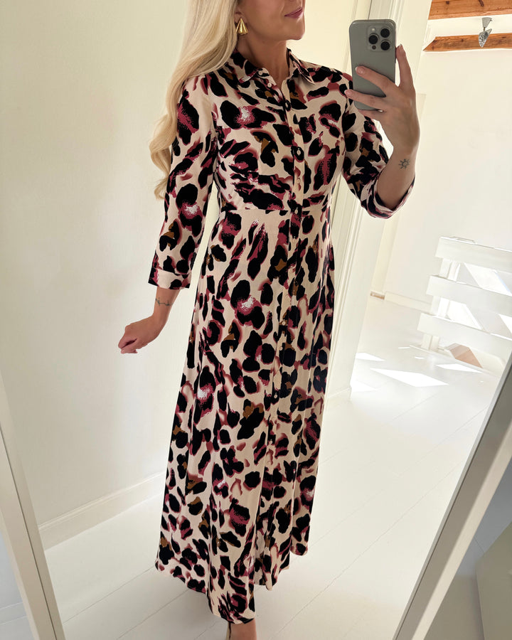 Y.A.S kjole savanna long shirt mellow rose/liro print