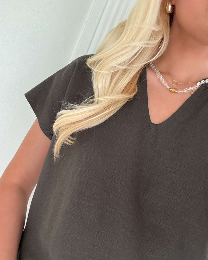 JDY top caya lion linen ss kambaba