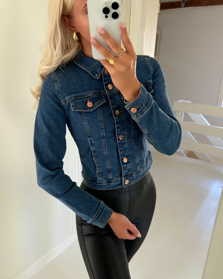 Vero Moda jakke luna ls slim denim medium blue denim