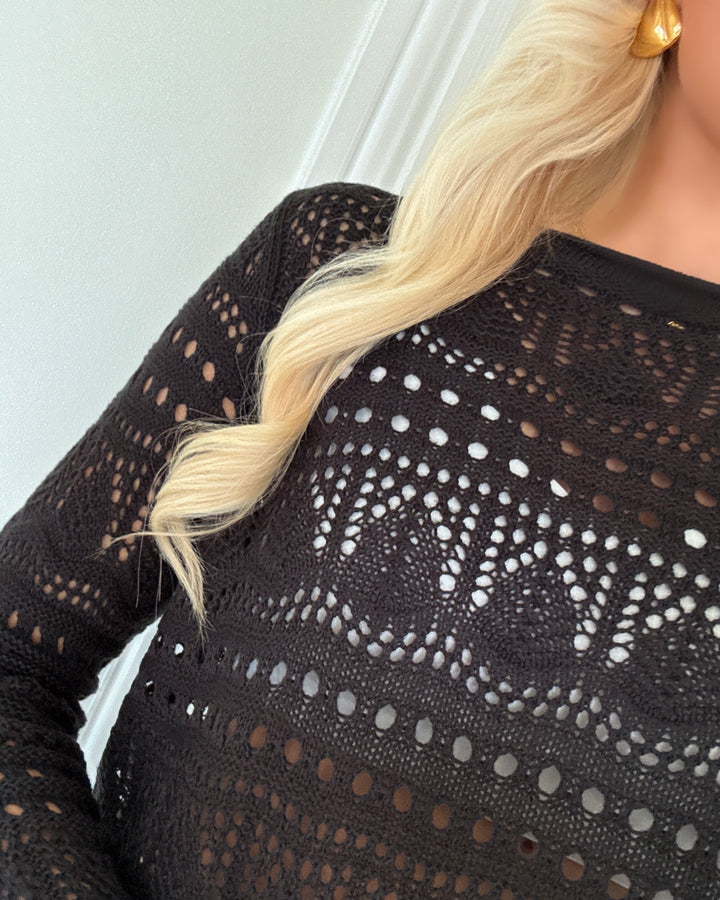 JDY bluse sun lay ls boatneck black