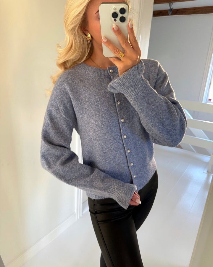 Only cardigan rima life ls ultramarine/melange/pearl button