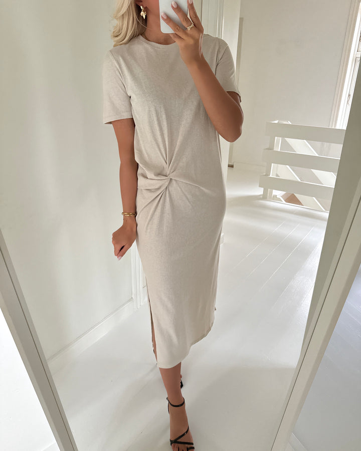 Vero Moda kjole tass ss o-neck 7/8 pumice stone