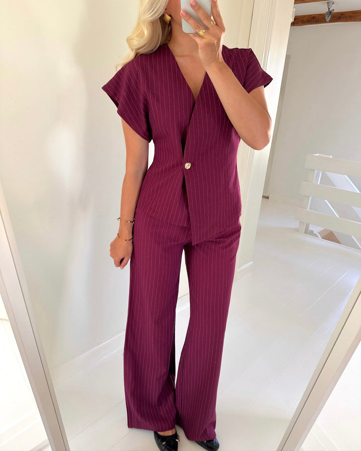 Sister's Point bukser verina-pa2 bordeaux/cream
