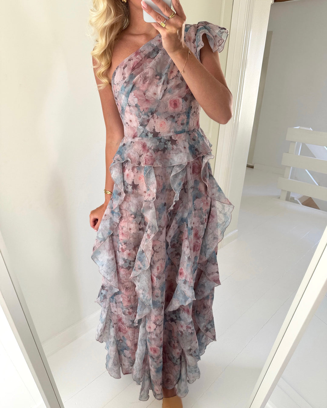 Vero Moda kjole sabrina o-s maxiflounce burlwood/faded flow - FORUDBESTILLING LEV. UGE 19