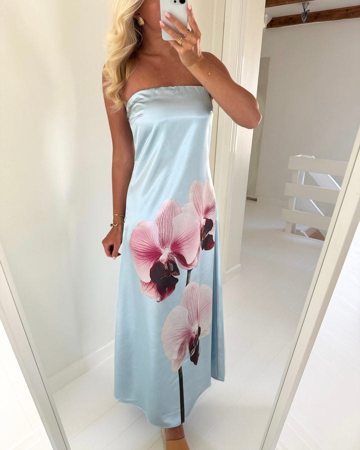 Y.A.S kjole orchida maxi bandeau skyway/orchida aop