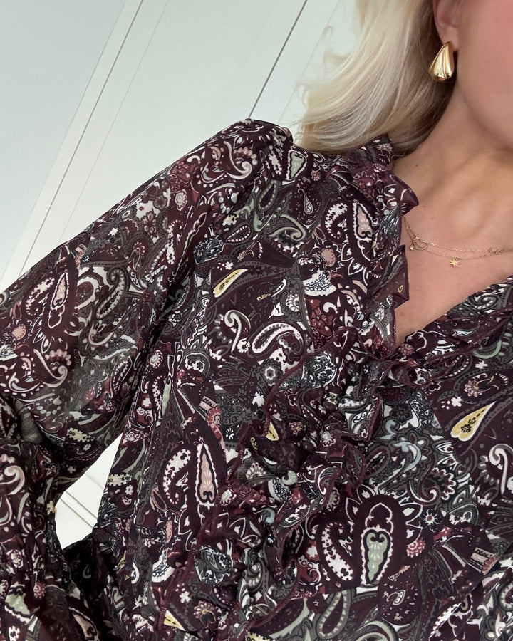 Sister's Point kjole usina-dr bordeaux/paisley