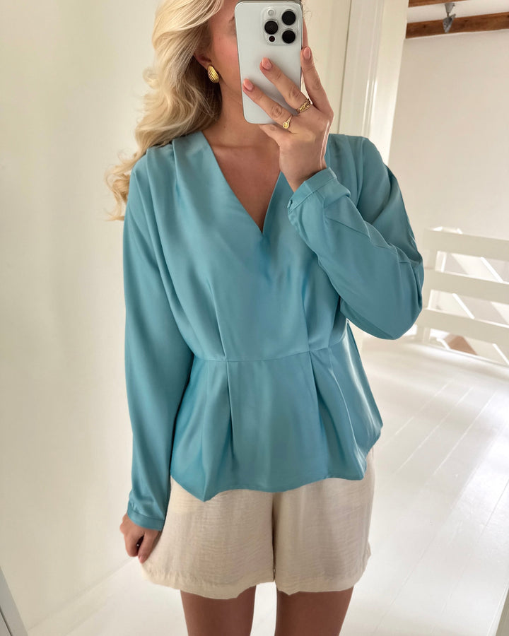 Y.A.S bluse pella ls v-neck reef waters