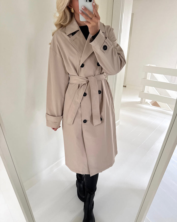 JDY jakke camilla long belt doeskin