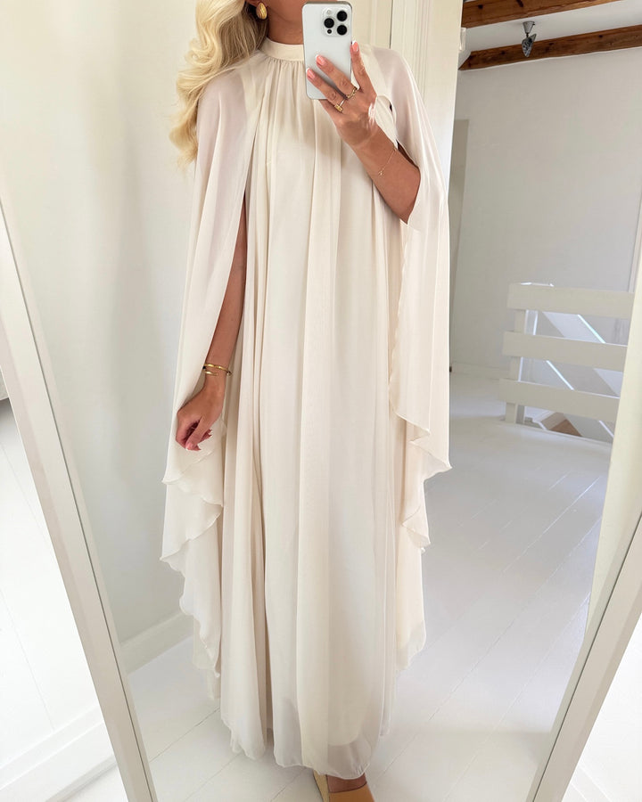 Vero Moda kjole jasmine train sleeves maxi birch