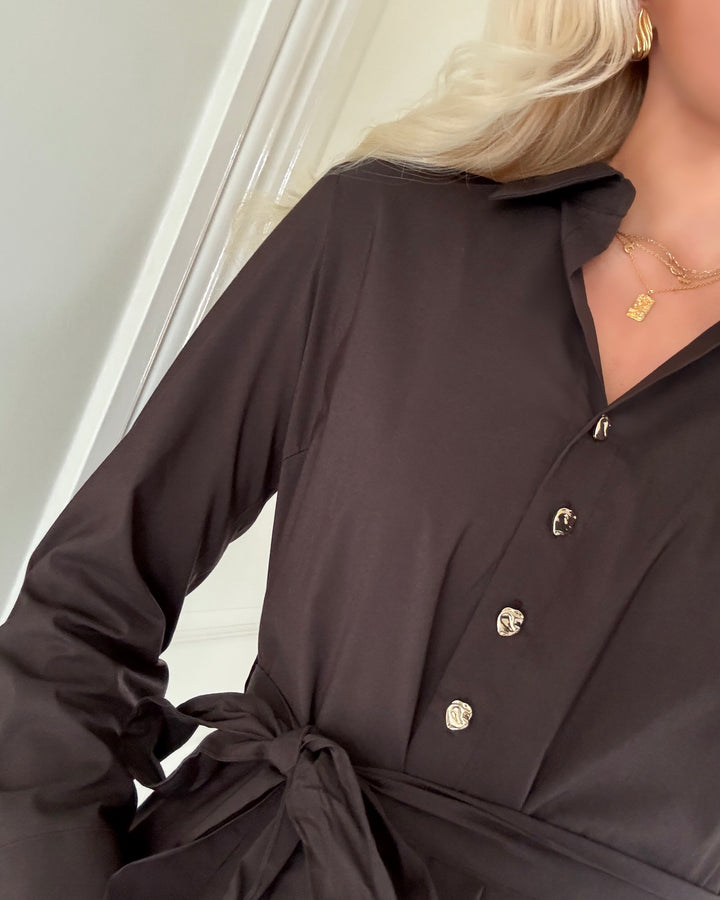 Vero Moda kjole friba ls calf chocolate torte - FORUDBESTILLING LEV. UGE 45