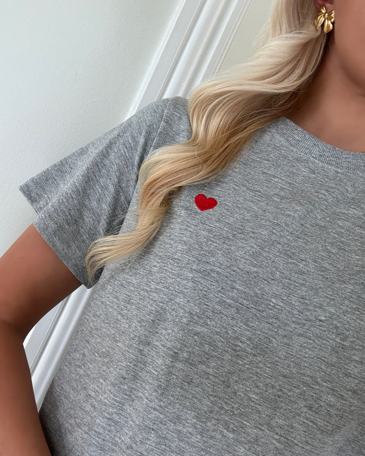 JDY t-shirt pisa ss print light grey melange/bittersweet heart