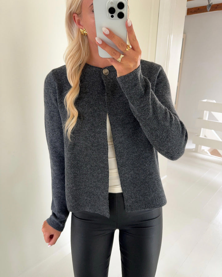 Vero Moda cardigan marina ls o-neck dark grey melange
