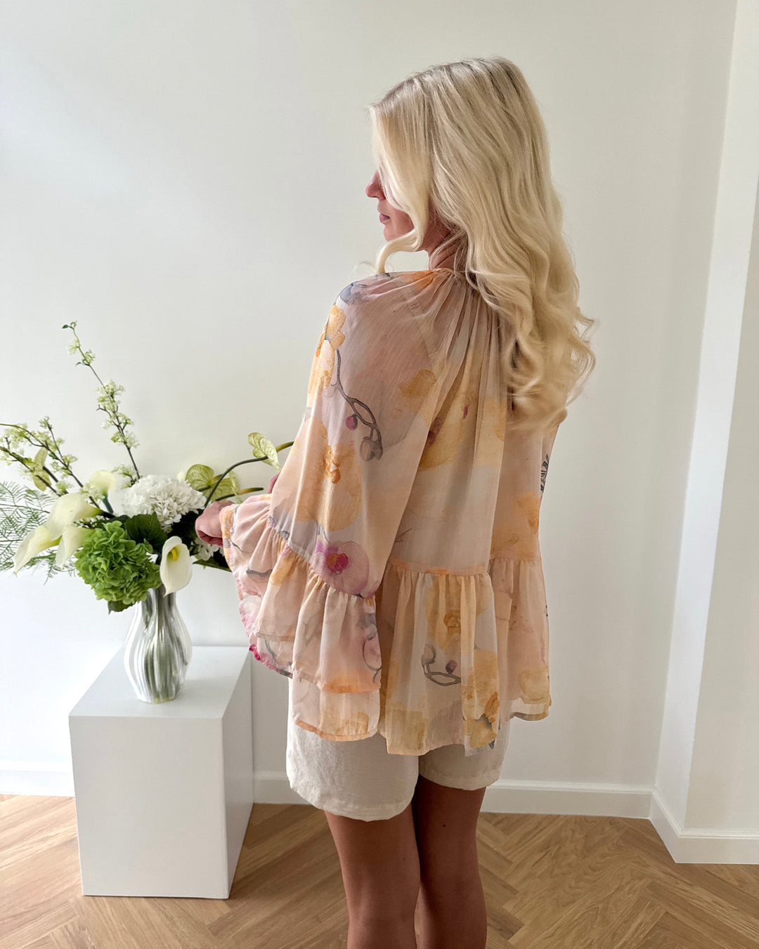 Y.A.S bluse blomina 3/4 afterglow blomina aop