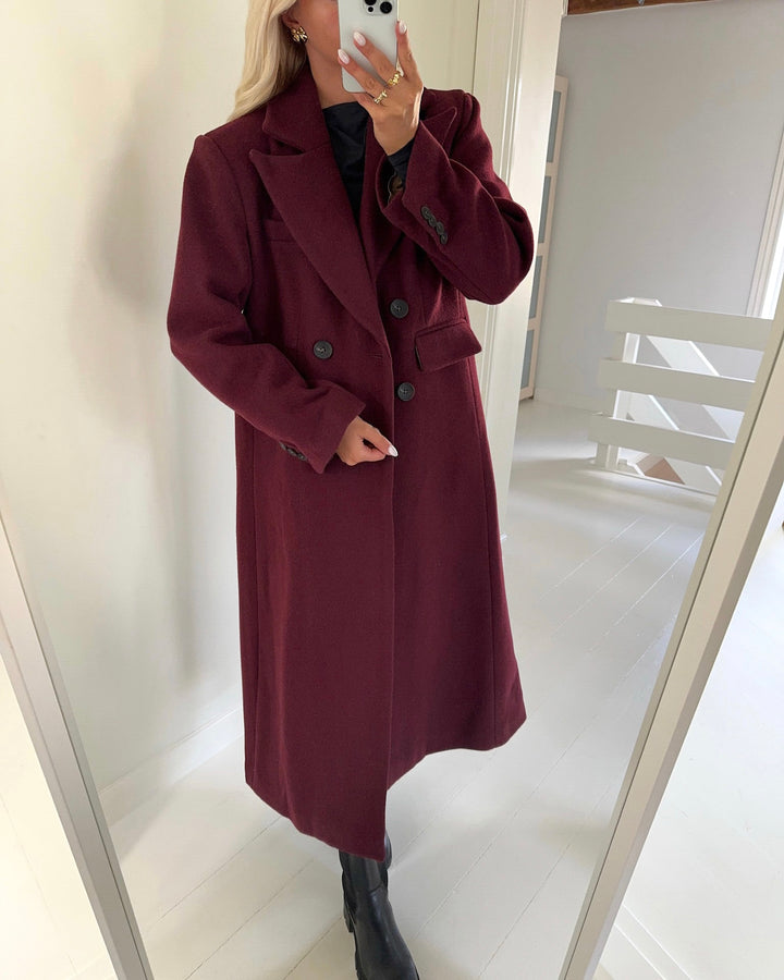 Y.A.S frakke royla ls wool blend long port royale