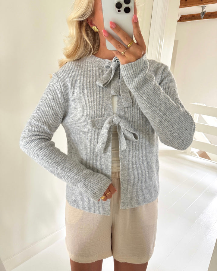 Pieces cardigan silly ls rev light grey melange