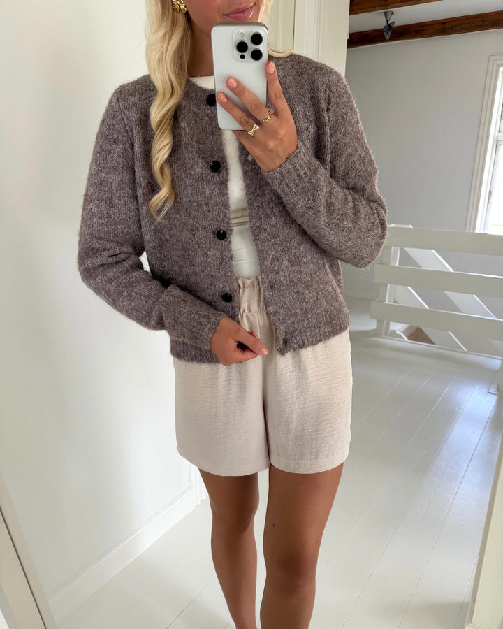 Vero Moda cardigan novah ls o-neck button ga noos brown lentil/melange