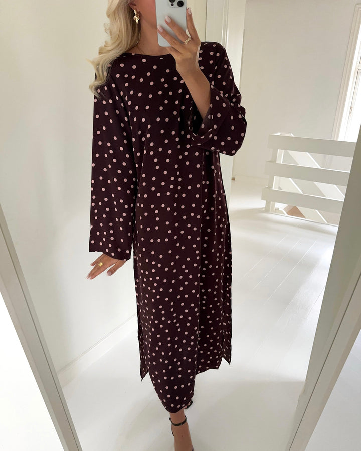 Love&Divine kjole love1421-1 bordeaux/dot