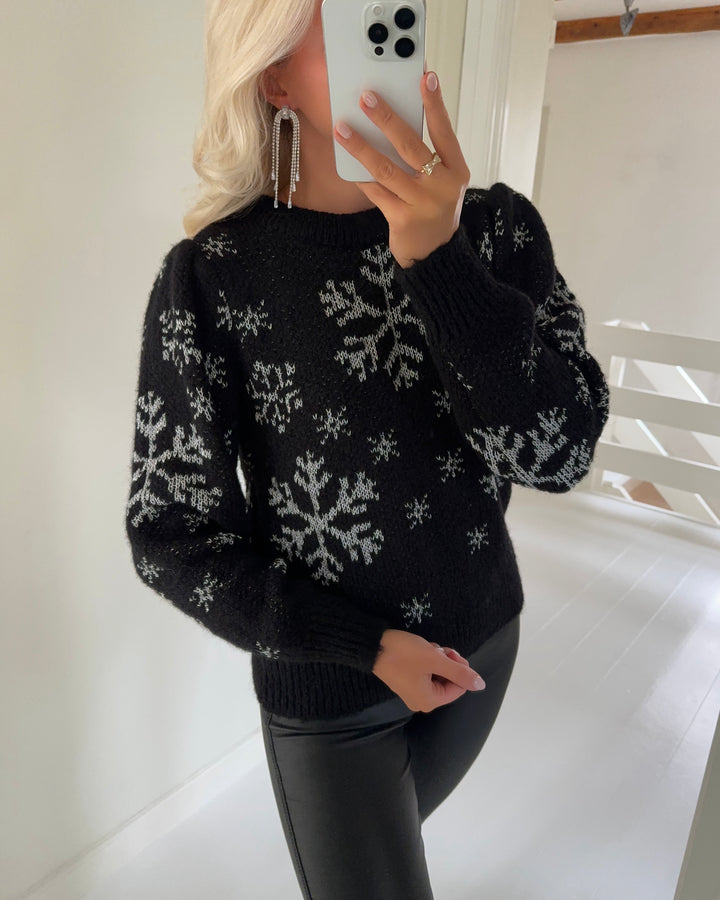 Vero Moda sweater snowy frost xmas black/w. birch
