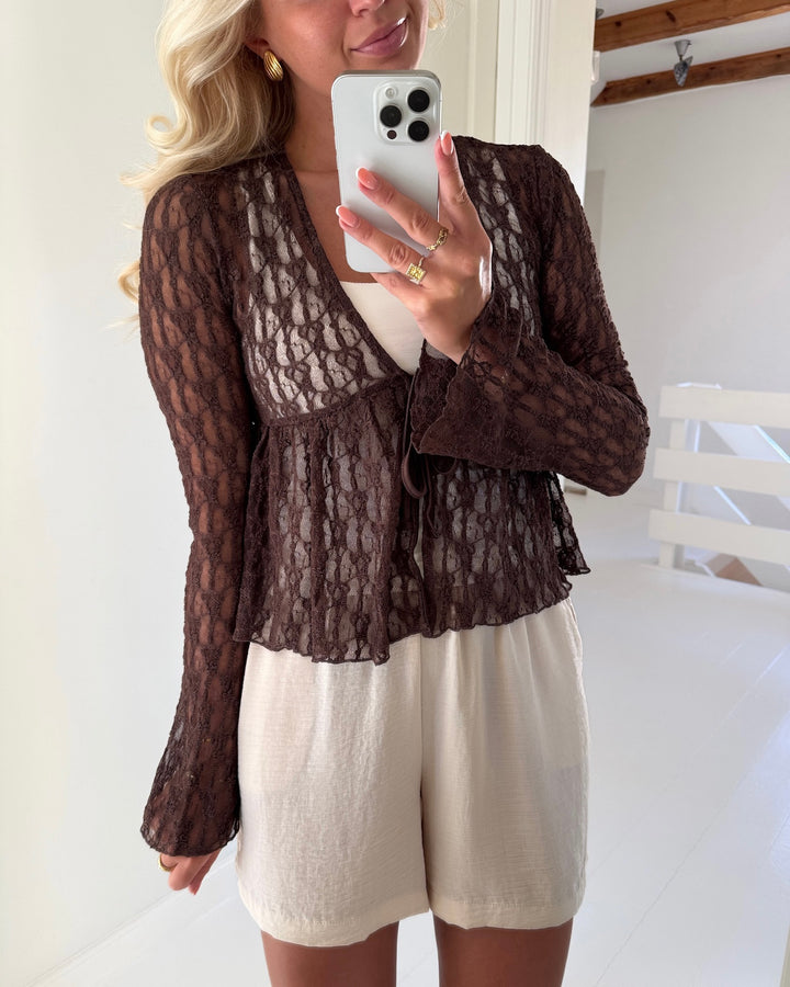 Only cardigan aya tube lace chocolate martini