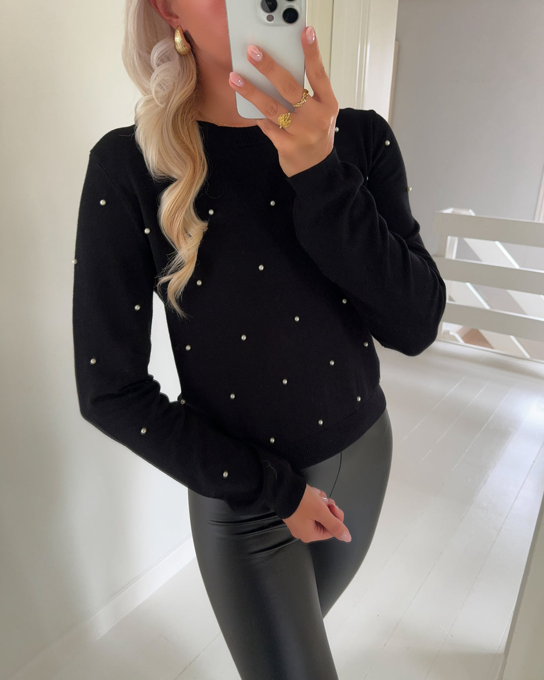 Vero Moda sweater glory pearl ls o-neck boo black