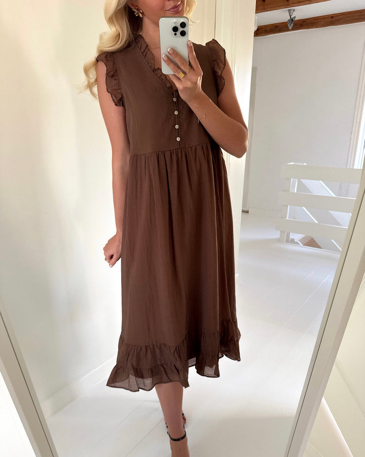 Vero Moda kjole madison sl frill toffee