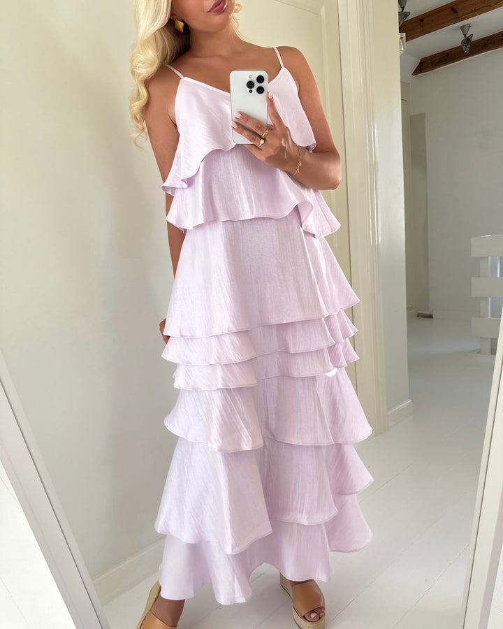 Vero Moda kjole kailany sl ruffle pastel lilac