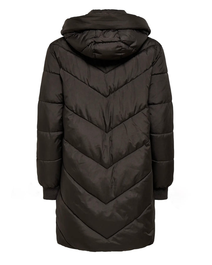 JDY jakke skylar life hood chocolate torte/black