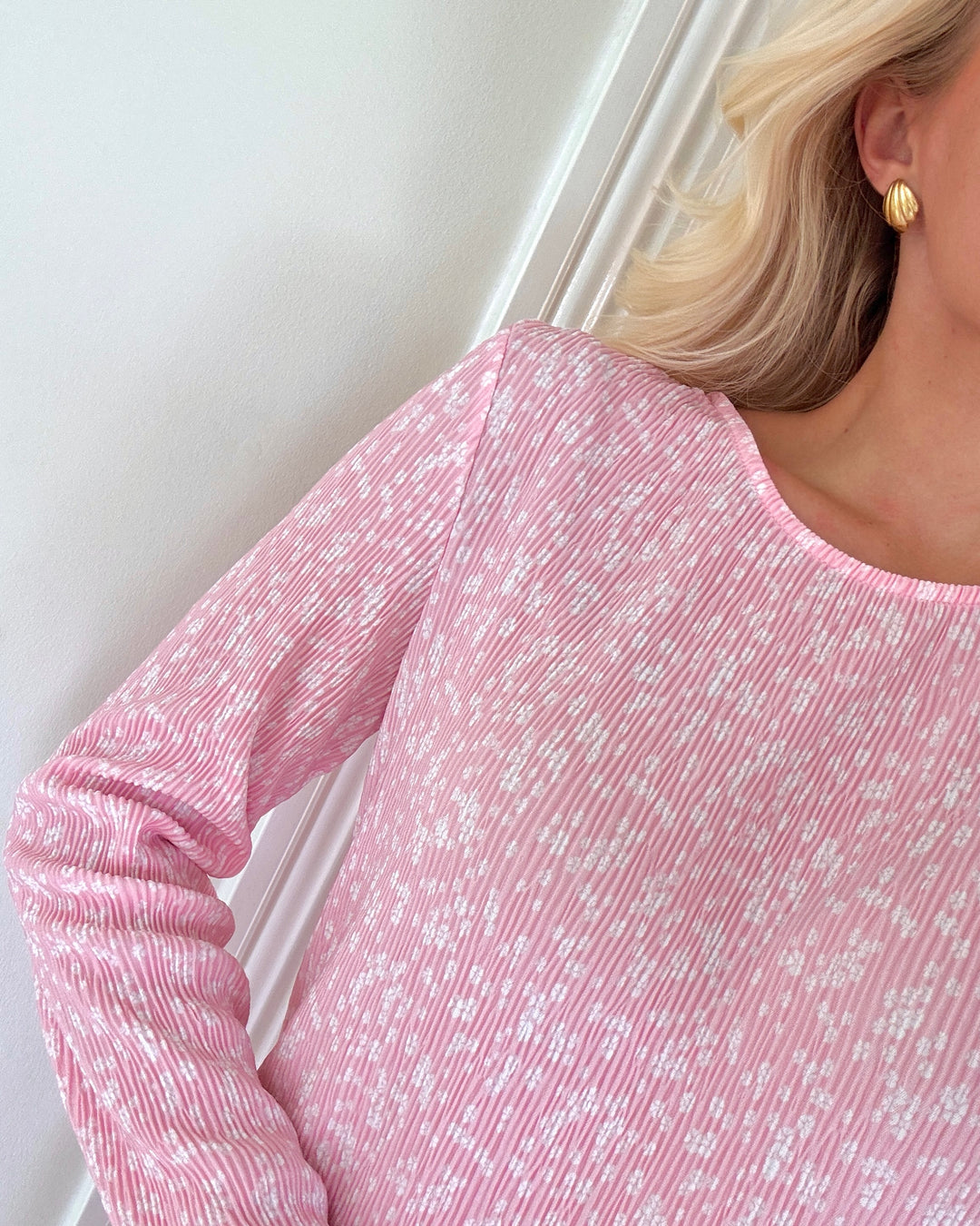 Pieces kjole flora ls midi roseate spoonbill/flower