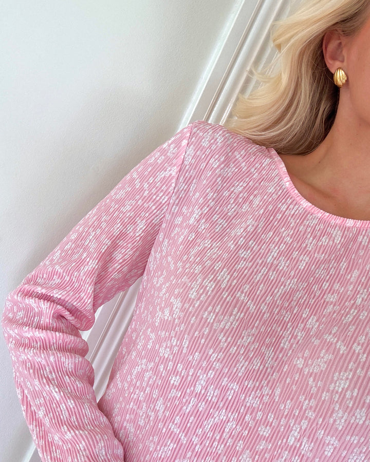 Pieces kjole flora ls midi roseate spoonbill/flower