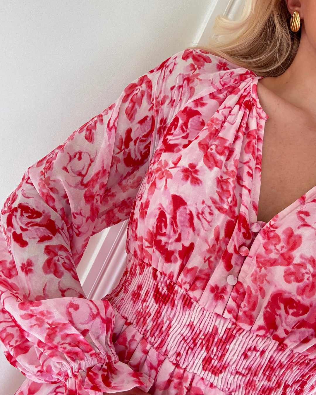 Aware by Vero Moda kjole maude ls v-neck pink marshmallow/camellia rose