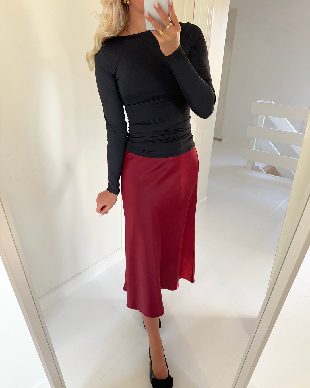 Y.A.S nederdel pella midi tibetan red - FORUDBESTILLING LEV. UGE 49