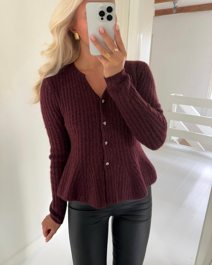 Y.A.S cardigan dolly ls knit port royale
