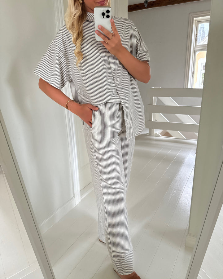 Pieces skjorte femme ss loose wvn d2d birch/delicioso