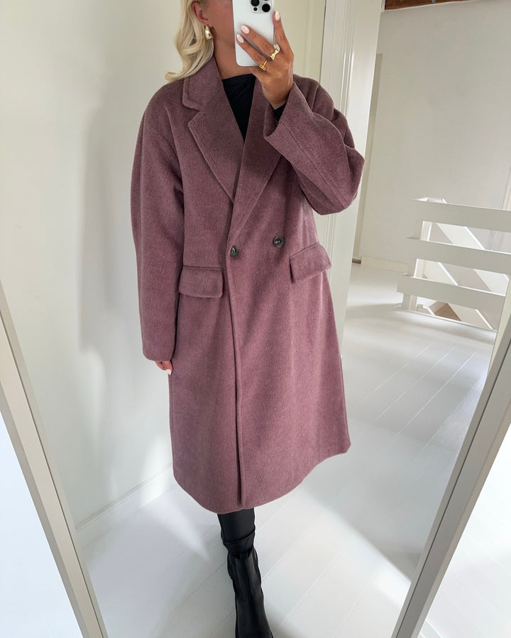 Vero Moda frakke lelea long rose brown/melange