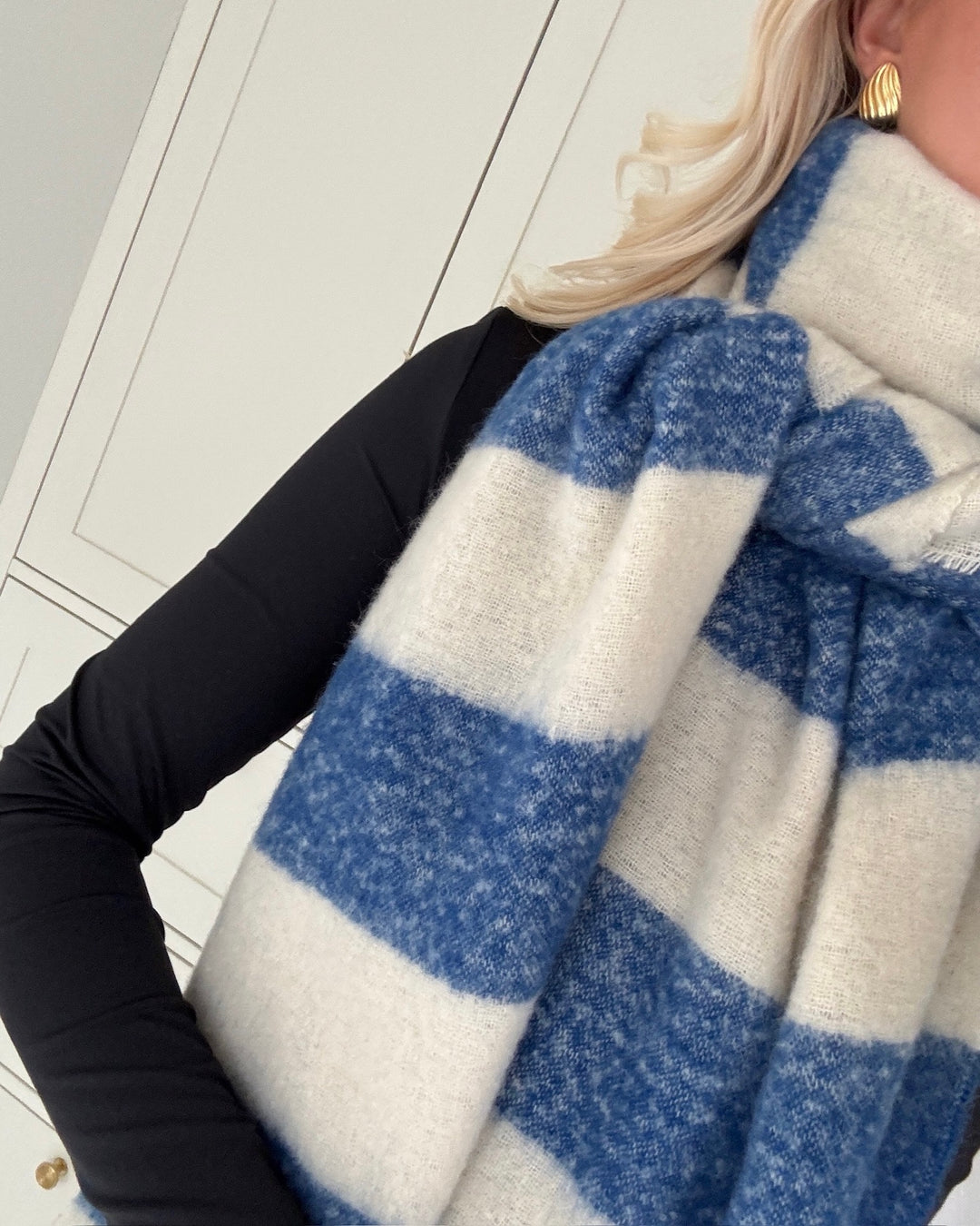 Sister's Point halstørklæde scarf-495 l.beige/cobalt