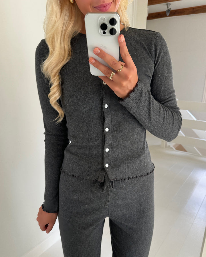 JDY cardigan salsa life l/s new jrs dia dark grey melange