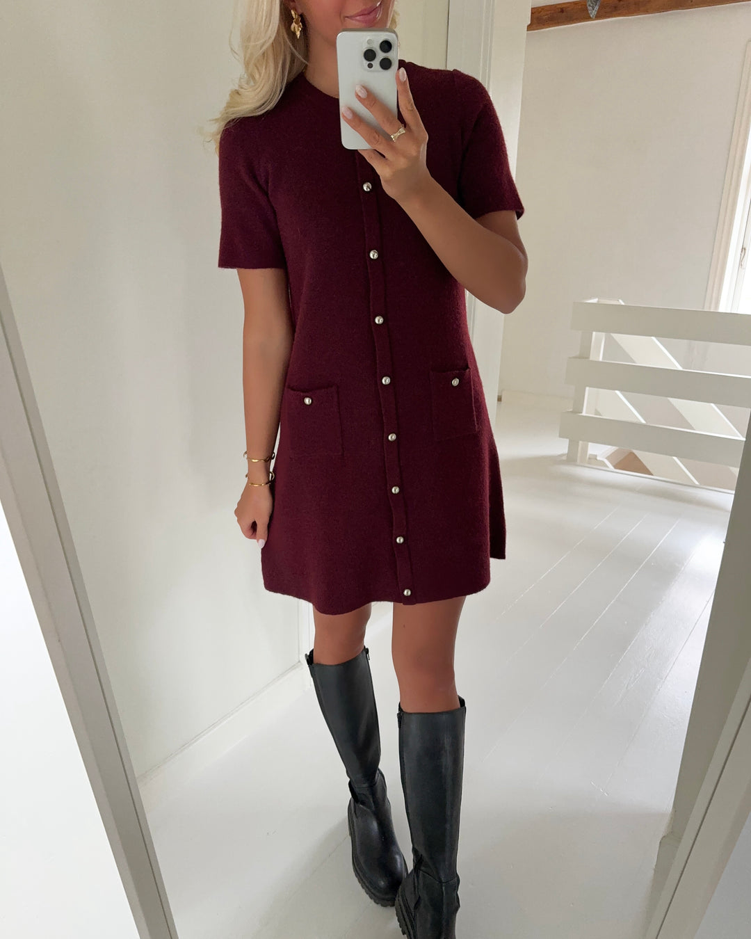 Vero Moda kjole johanna ss o-neck tawny port - FORUDBESTILLING LEV. UGE 49