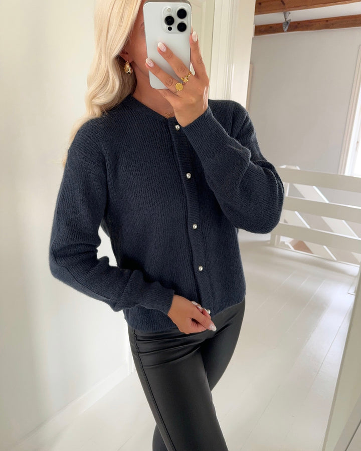 JDY cardigan lumi life ls button knit total ecplise/melange