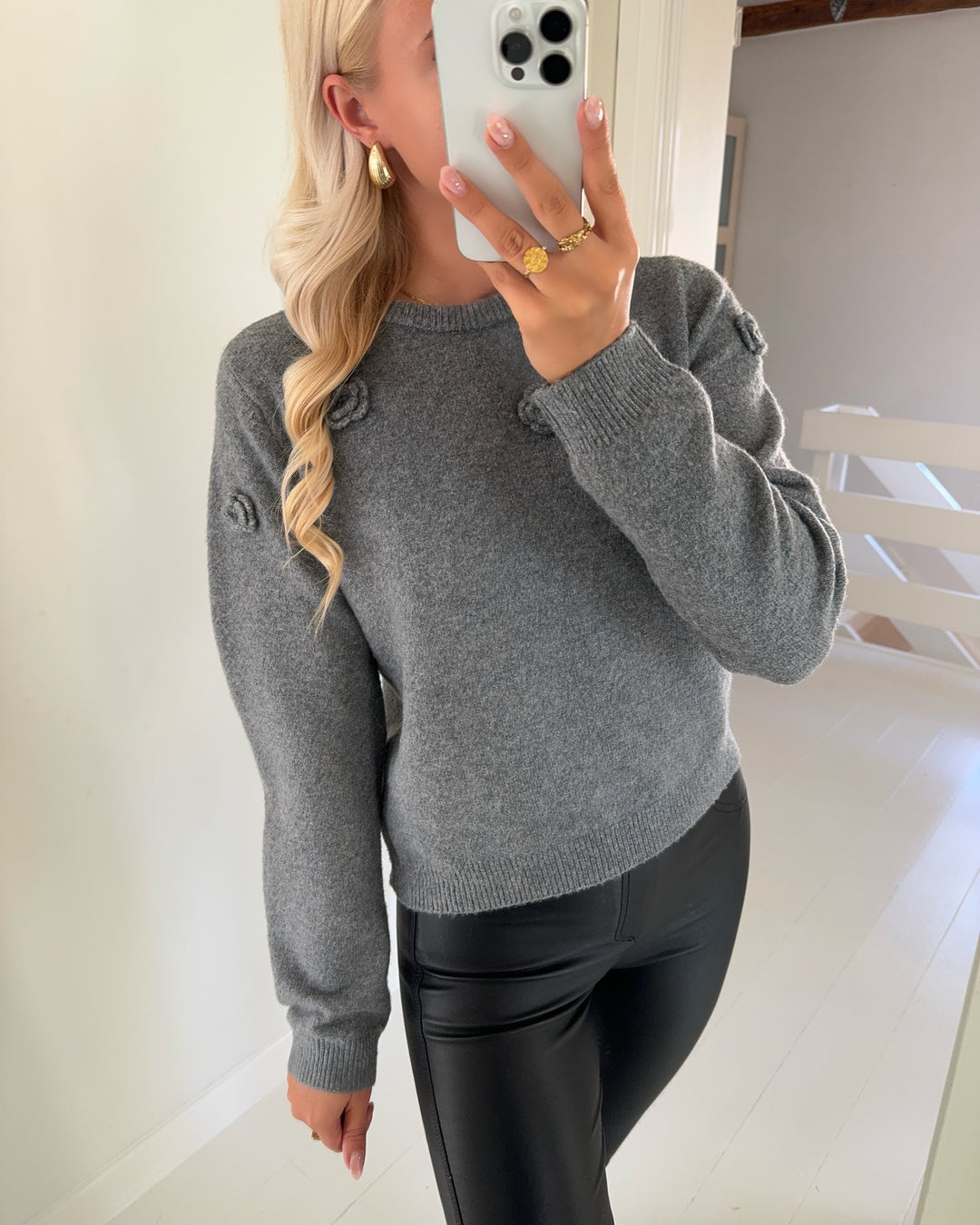 Vero Moda sweater rose ls o-neck boo medium grey melange