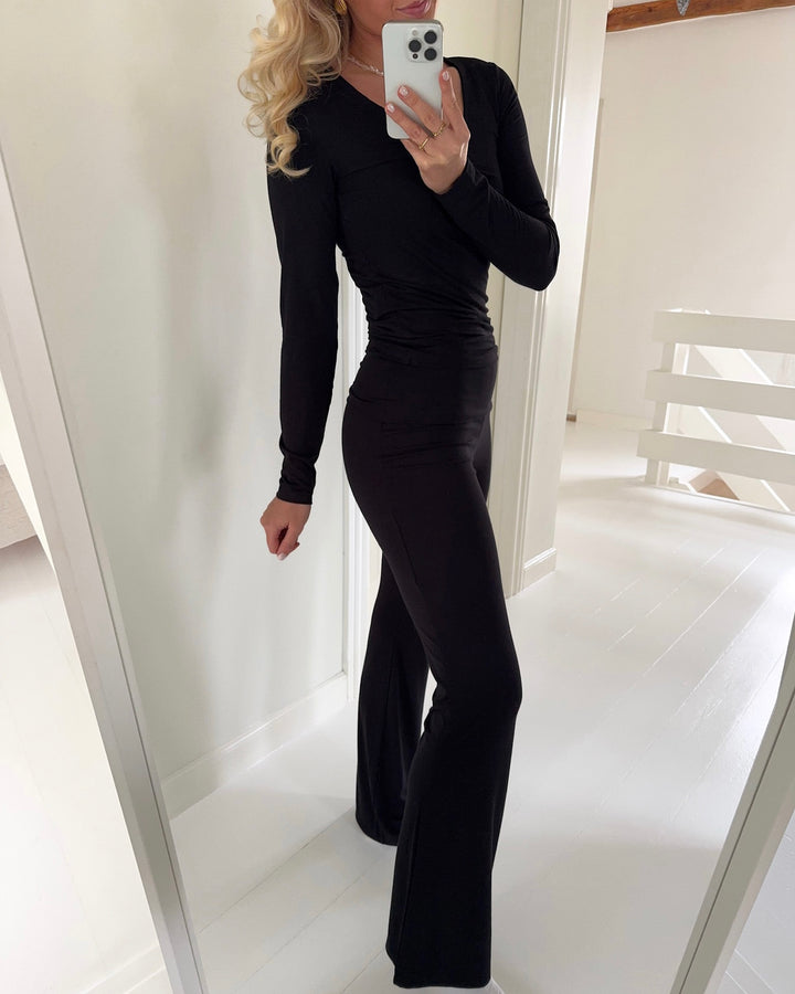 Pieces bukser maliva flared black