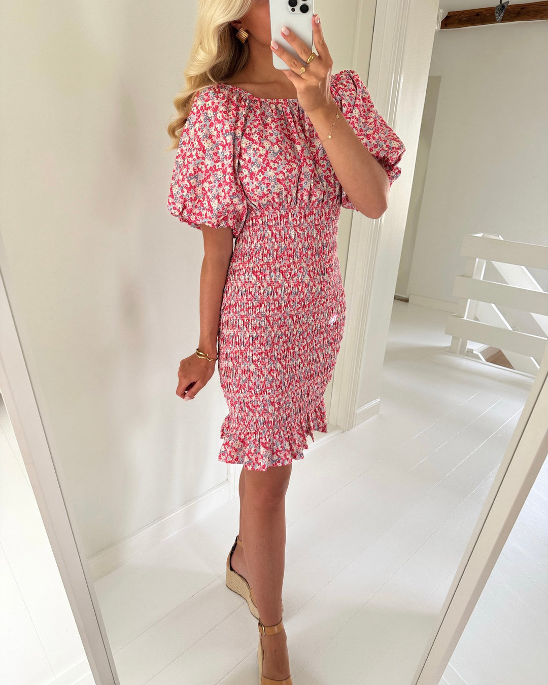 A-View kjole rina pink print
