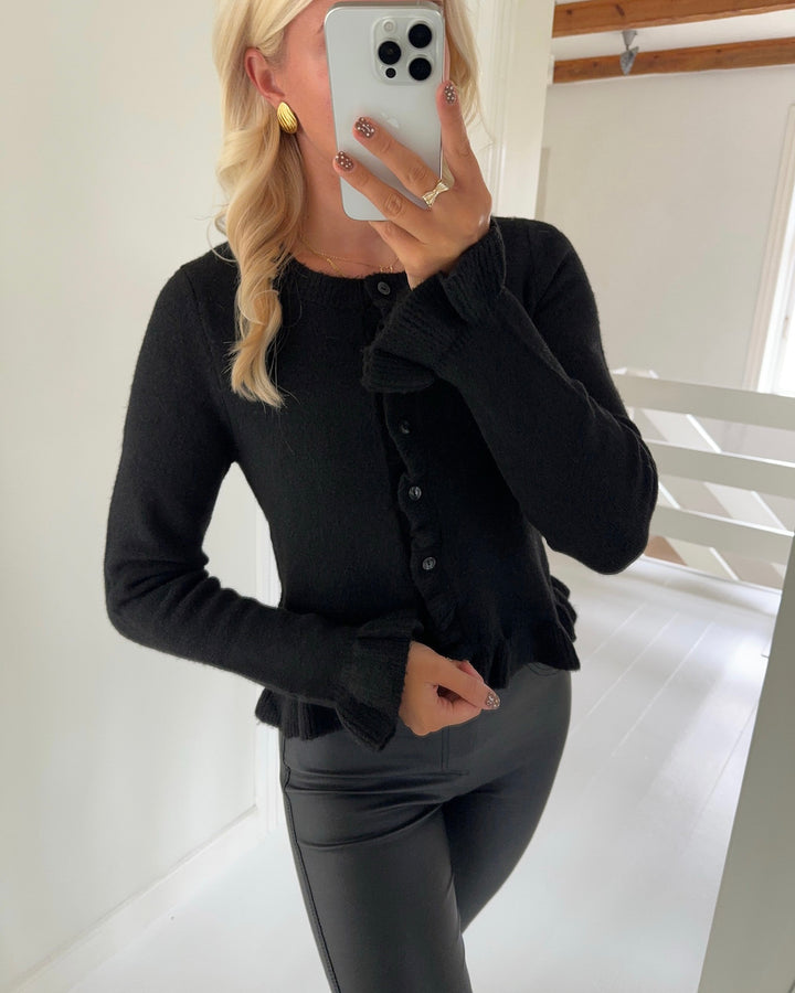 Only cardigan rima life ls frill button black/dtm button