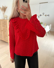 Y.A.S bluse marlin ls lace mars red